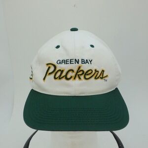 Green Bay Packers Baseball Cap White Green Snap Back Script Sports Specialties